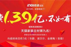 1天1.39亿，依诺瓷砖首战天猫“双11”第四名，向前三名大佬致敬！